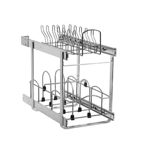 11 in. Double Tier Steel Soft-Close Pullout Cookware Organizer