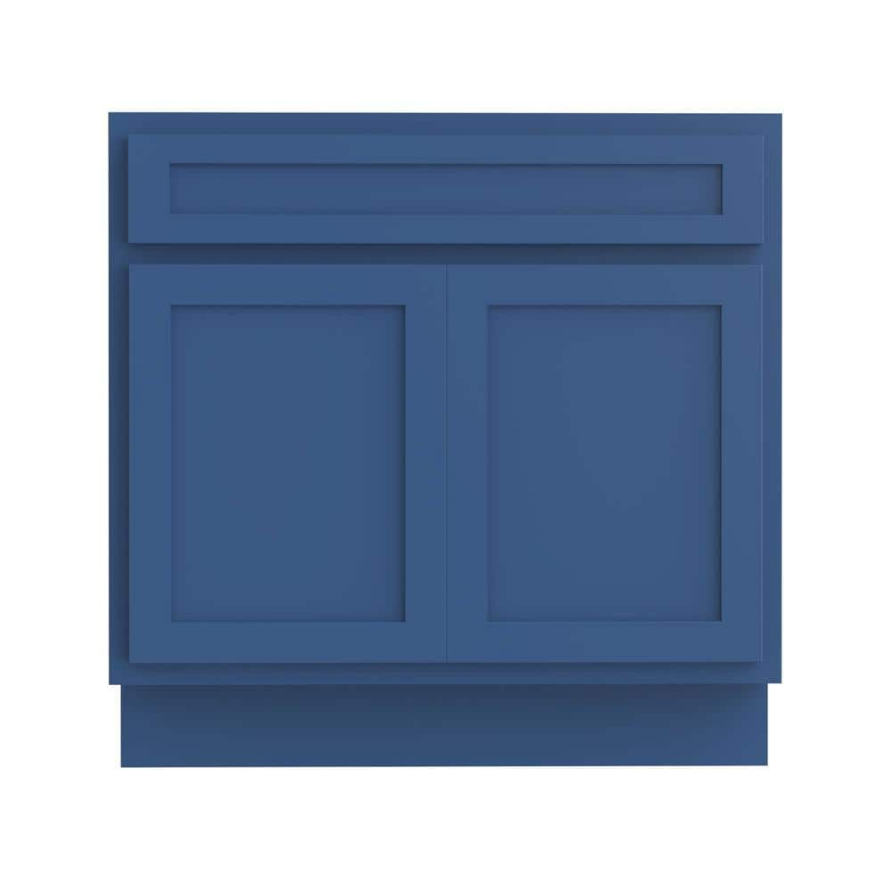 Elegant Blue Shaker Style Single Sink Bathroom Vanity Cabinet
