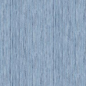 Justina Indigo Faux Grasscloth Wallpaper