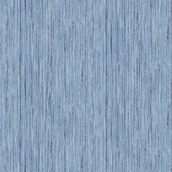 A-Street Prints Justina Indigo Faux Grass Cloth Wallpaper Sample