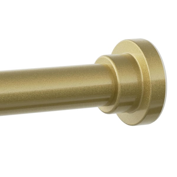 28 in. to 74 in. Gold Stainless Steel Adjustable Tension Shower Curtain Rod, No Drilling, No Rust, Non Slip