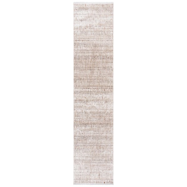 Garnet 2 ft. x 10 ft. Beige/Ivory Crosshatch Runner Rug
