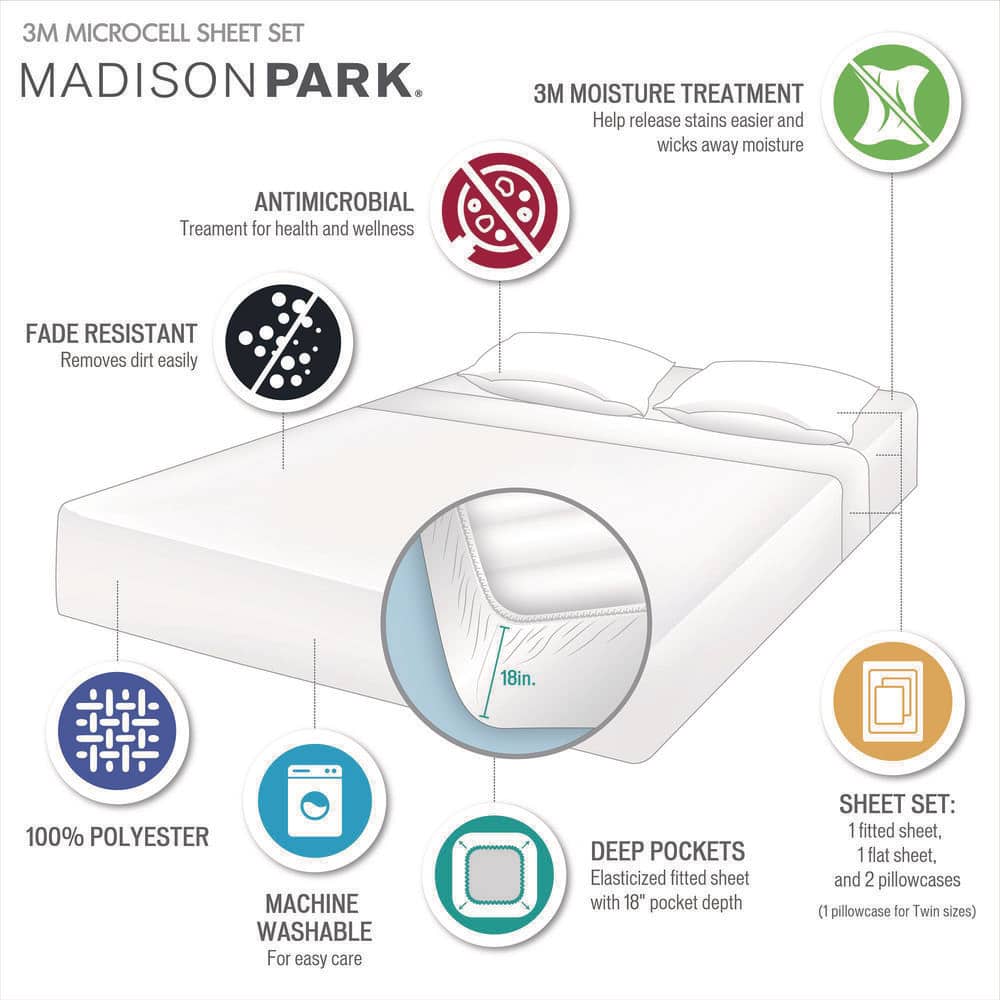 California King Blue Cotton Polyester Microfiber Sheet Set
