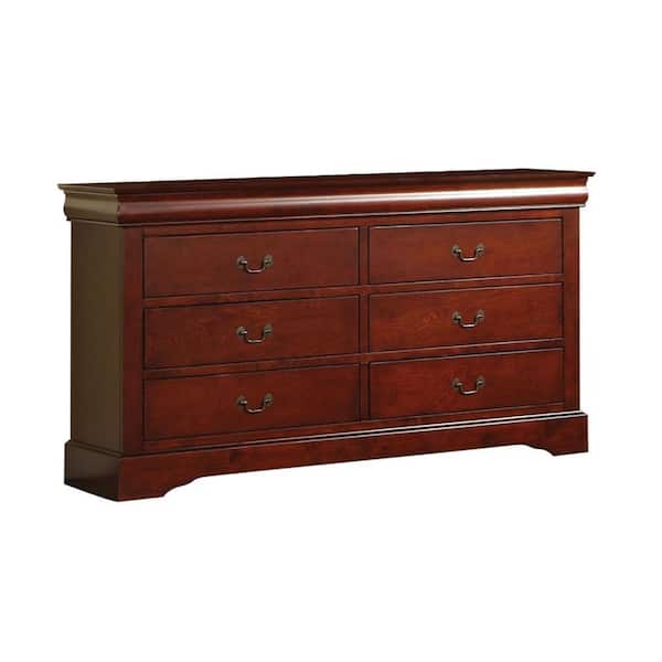 Acme Furniture Louis Philippe III Cherry Dresser with Six Drawers 
