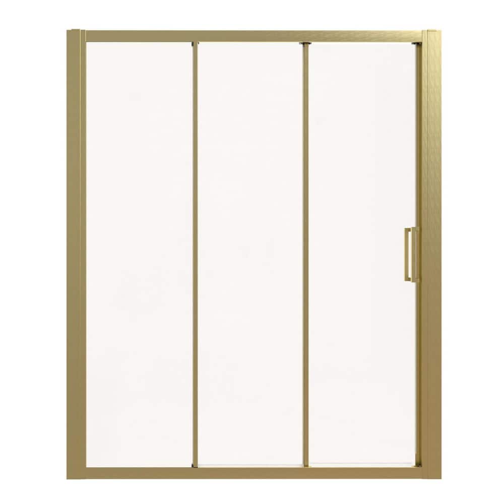 56-60 in. W x 70 in. H Sliding Framed Shower Door in Brush Gold with Clear Tempered Glass price history on PriceWatchPro