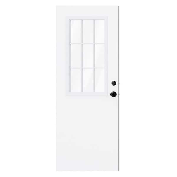 TENONER 36 in. x 80 in. No Handing 9-Lite Clear Glass Primed Wood