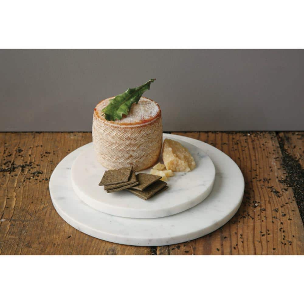 Elegant White Marble Round Charcuterie Board, 8 Inches