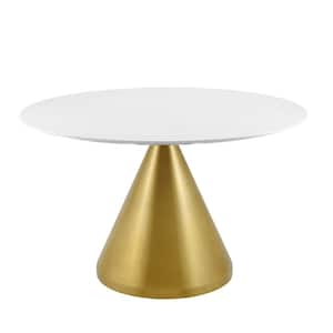 Tupelo 47 in. Gold White Dining Table