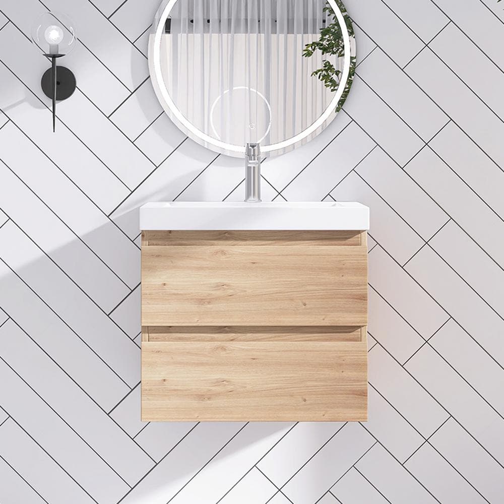 24 in. W x 19.5 in. D x 22.5 in . H Single Sink Wall Mounted Bathroom Vanit