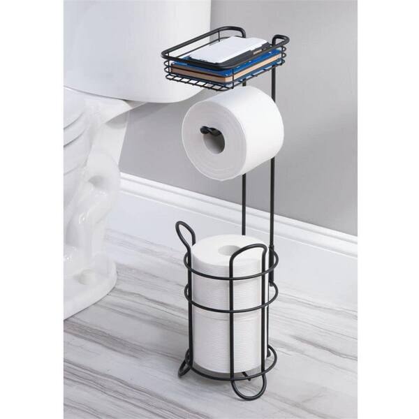 Toilet Paper Holder Stand Tissue Paper Roll Dispenser with Shelf for  Bathroom Storage Holds Reserve Mega Rolls-Bronze B07ZKMRFHC - The Home Depot
