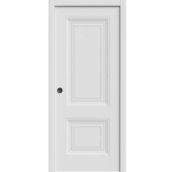7422 18 in. x 84 in. Sold Core White Color Wood Sliding Door