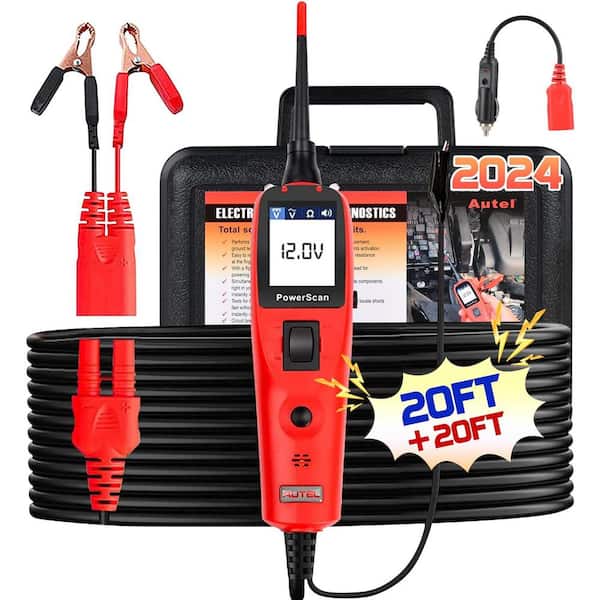 Electrical Circuit Tester Digital Multimeter/Relay and Diode Resistance Tool Kit with 20 ft. Long Cord in Red