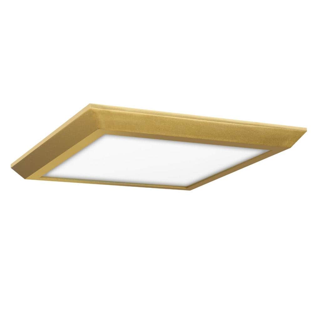 NEXT GLOW Ultra-Slim Luxurious Edge-Lit 7 in. Square Brass, 4000K LED Easy  Installation Ceiling Light Flush Mount (1-Pack) NG2163 - The Home Depot