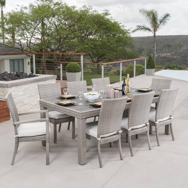 cream rattan garden dining set