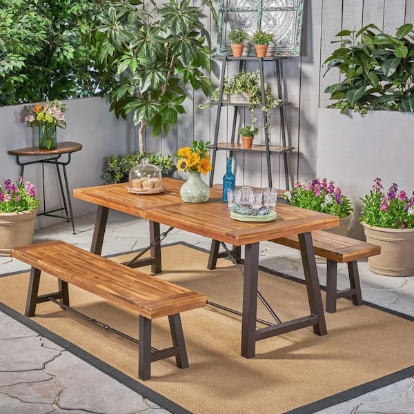 Catriona 3-Piece Wood Outdoor Dining Set