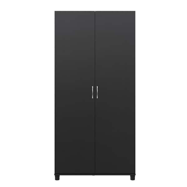 SystemBuild Evolution Lonn 35.68 in. x 74.31 in. x 15.38 in. 5 Shelves Freestanding Cabinet in Black