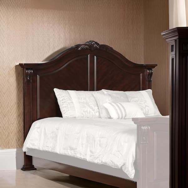 Black Wooden Eastern Frame King Size Panel Bed with Panel Headboard