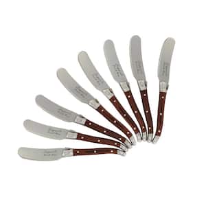 FrenchHome 8-Piece Set of Laguiole Cheese Knives and Spreaders, with Pakkawood Finished Handles