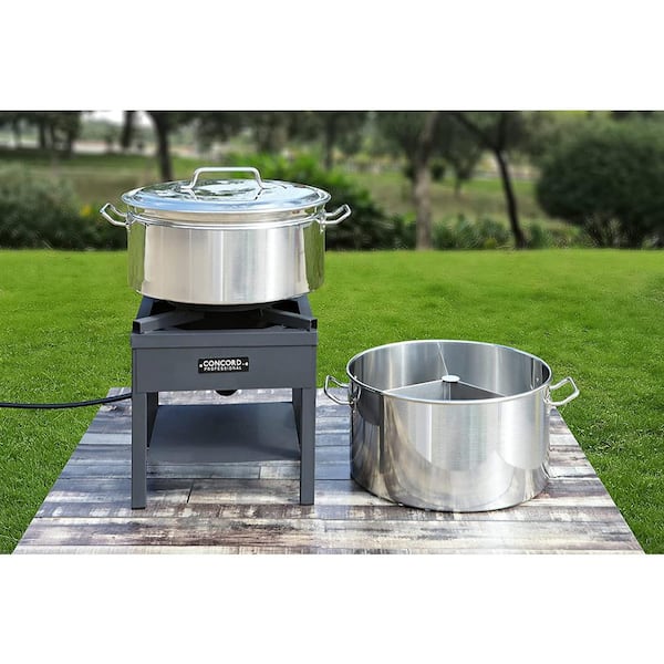 BrylaneHome 6 Piece Stainless Steel Stockpot Set Pot, Stainless Silver