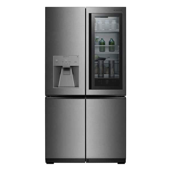 LG SIGNATURE 31 cu. ft. SMART Standard-Depth French Door Refrigerator in Textured Steel with Instaview and Auto Open Door