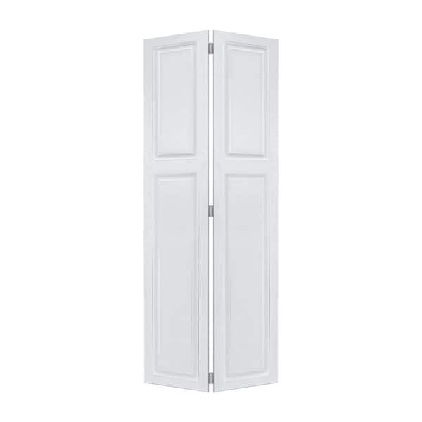 2Panel Cottagestyle door 3/4 in. Thick 44 in. x 80 in. Solid Core White Finished Vinyl Bi-Fold Door With Hardware Kit