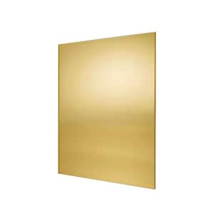 12 in. x 24 in. x 1/8 in. Gold Thick Acrylic Square Mirror Sheet Flexible Plexiglass Wall Sticker