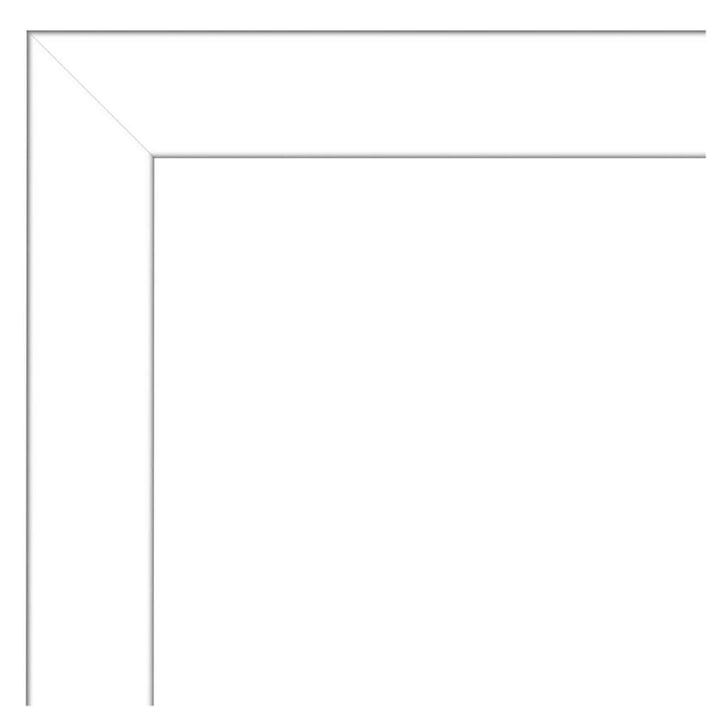 Satin White Contemporary 32x26 Wall Mounted Vanity Mirror