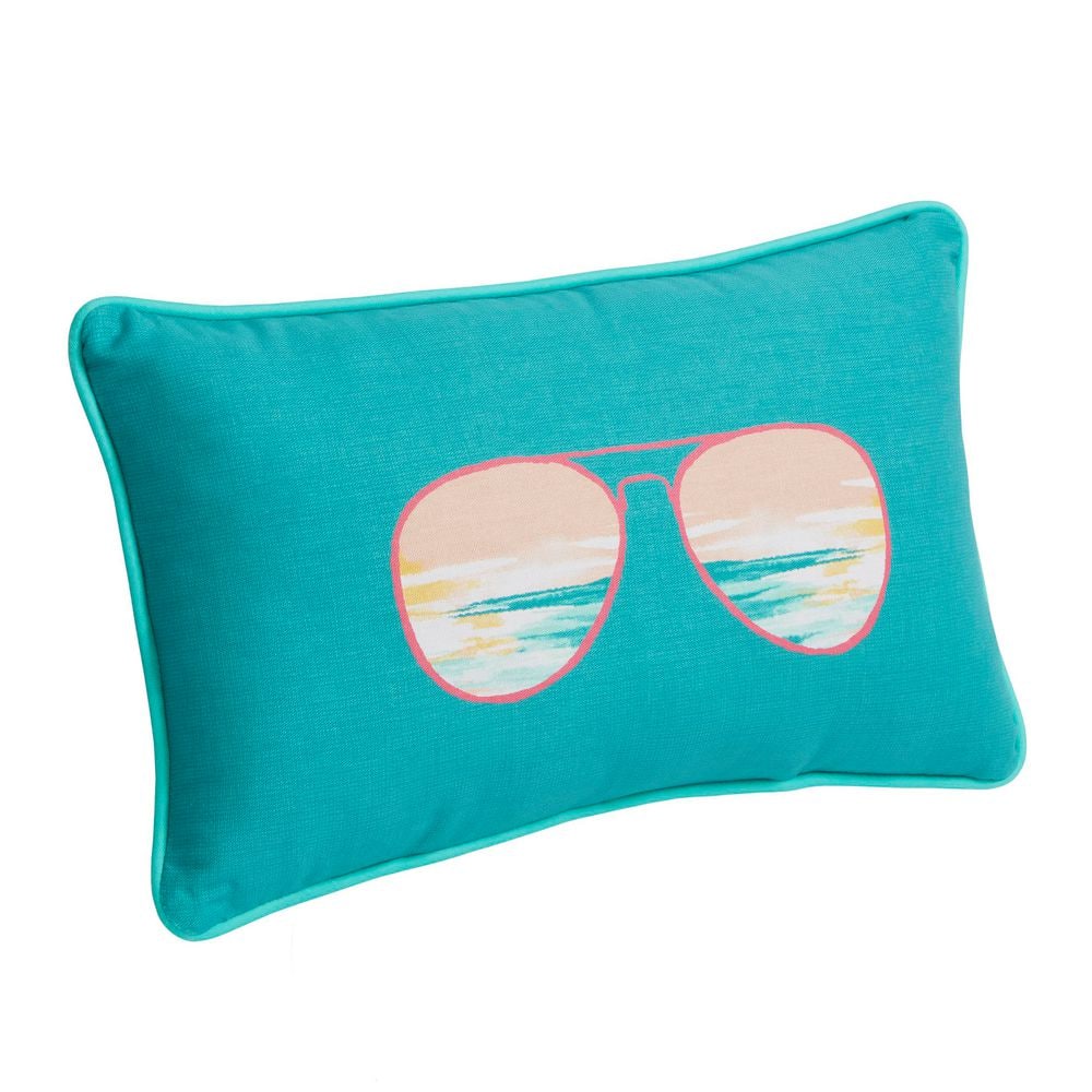 Hampton Bay - 20 in. x 12 in. Outdoor Patio Lumbar Pillow in Scenic Sunglasses