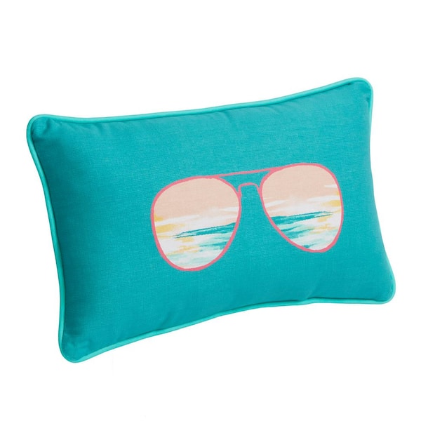 20 in. x 12 in. Outdoor Patio Lumbar Pillow in Scenic Sunglasses