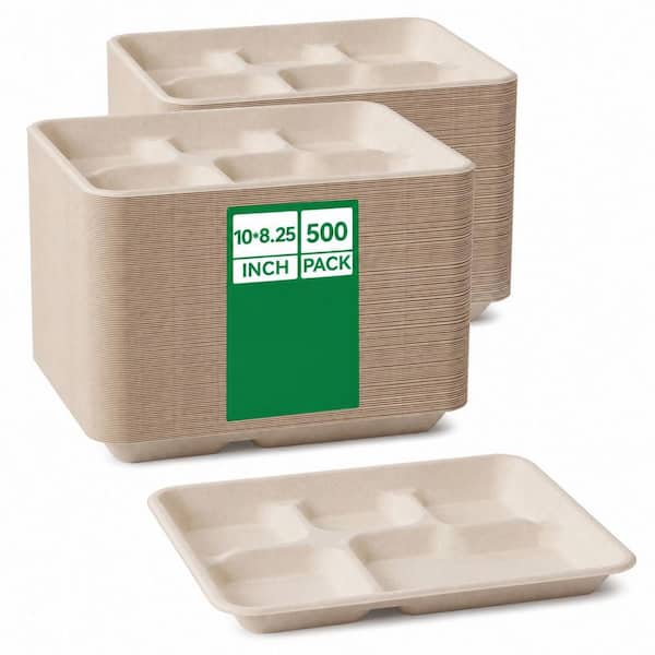 10 in. Brown Natural Disposable Paper Plates Disposable Tableware Product Type (500 Per Case) Heavy Duty
