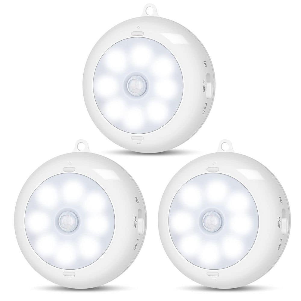 White LED Motion Sensor Closet Puck Lights Lamp, Under Cabinet Wireless Stick On for Wall, Step, Stair price history on PriceWatchPro