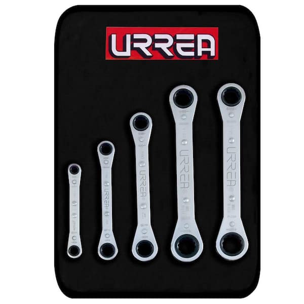 URREA Box End 12-Point Ratcheting Chrome Wrench Set (5-Piece)