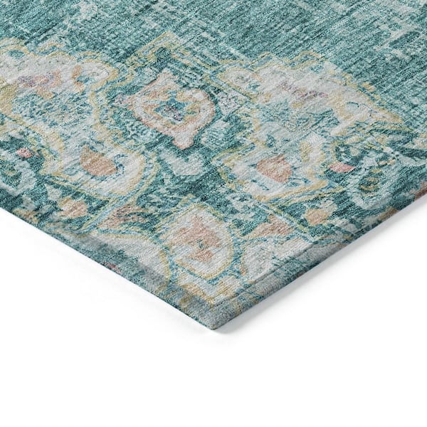 Chantille Machine Washable Indoor/Outdoor Abstract ACN1236 Teal 2 ft. 3 in. x 7 ft. 6 in. Area Rug