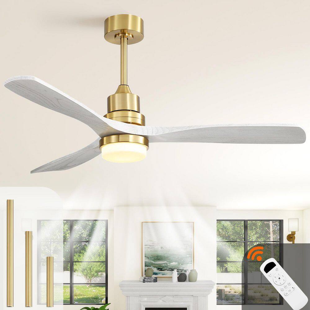 Luxe Series 52 in. Indoor Grey Low Profile 3-Blade Ceiling Fan with Dimmable LED and Remote Included, Downrod Mount price history on PriceWatchPro