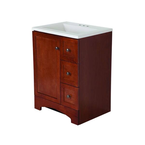 Lancaster 24 in. W Bath Vanity in White with Alpine Vanity Top in White