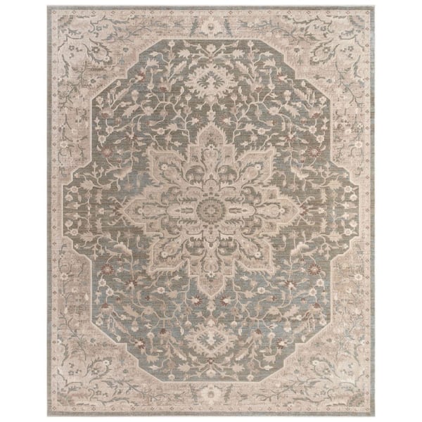 Solara 9 ft. x 12 ft. Gray Medalion Area Rug