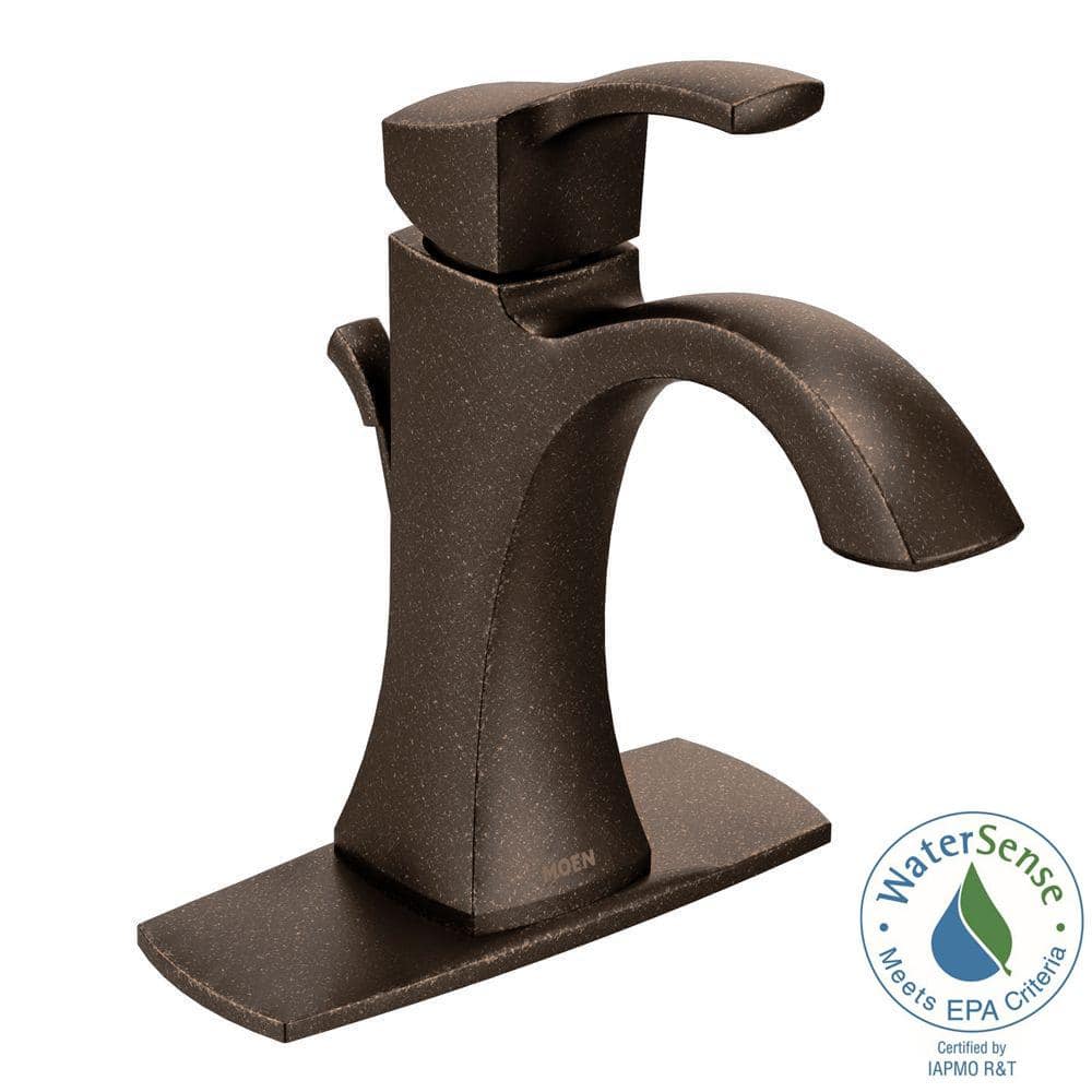 Transitional Oil Rubbed Bronze Single Hole Faucet with Drain