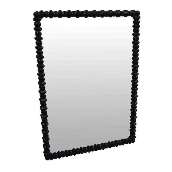 Perz Black 29.5 in. W x 42.25 in. H Rectangular Wood Framed Wall Mirror