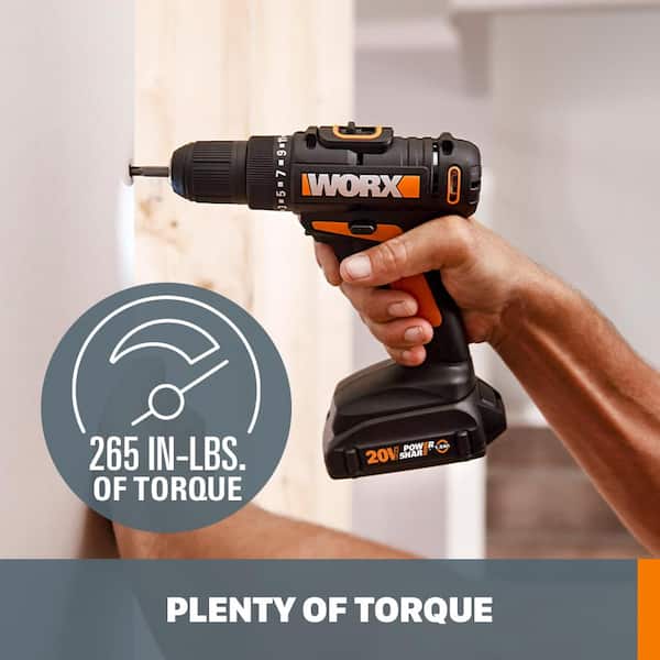 TOOL ONLY WORX WX169L 20-Volt Lithium-Ion 3/8 in Drill Driver with Driver bits 