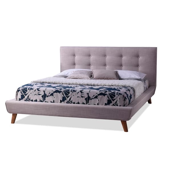 Baxton Studio Jonesy Beige Queen Upholstered Bed
