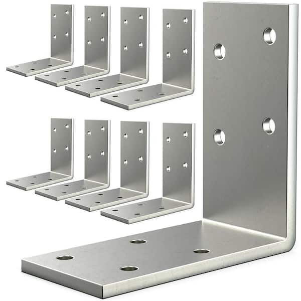 3x3 in. Heavy Duty 90 Degree Angle Brackets Galvanized Corner Brace for Wood Shelf Framing 8-Pack