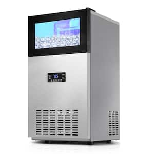 15" 130 lbs. / Day Half Size Cube Commercial Built-in/Freestanding Ice Maker In Stainless Steel With Upgrade Compressor