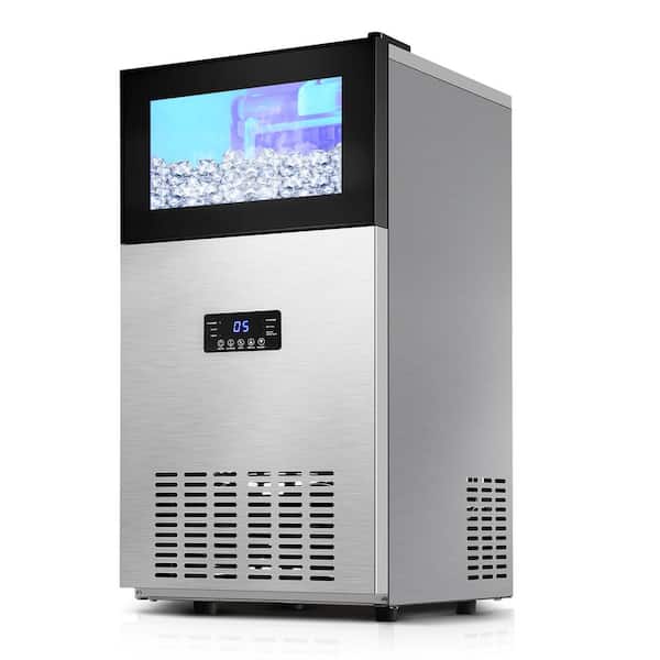 Denjol 15" 130 lbs. / Day Half Size Cube Commercial Built-in/Freestanding Ice Maker In Stainless Steel With Upgrade Compressor