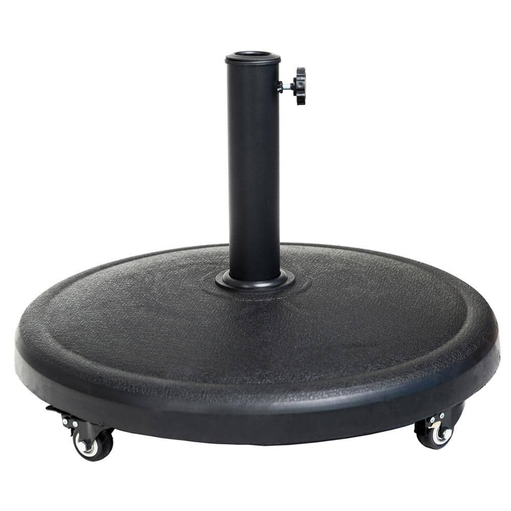 C-Hopetree 44 lbs. Round Resin Patio Umbrella Base Weight Stand with Wheels  for Outdoor in Black CHTBRW20 - The Home Depot