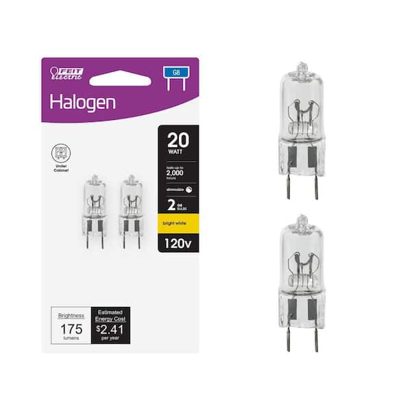 20-Watt Bright White (2700K) T4 G8 Bi-Pin Base Dimmable Halogen Light Bulb (2-Pack)