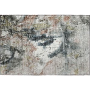 Mayfield Premium Machine Washable Abstract AMF2202 Taupe 2 ft. x 3 ft. Accent Rug