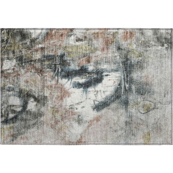 Mayfield Premium Machine Washable Abstract AMF2202 Taupe 2 ft. x 3 ft. Accent Rug