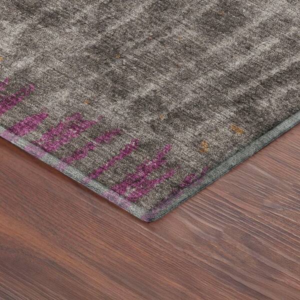 Mayfield Premium Machine Washable Abstract AMF2406 Taupe 2 ft. x 7 ft. Runner Rug