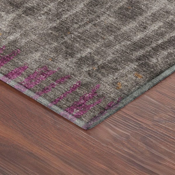Mayfield Premium Machine Washable Abstract AMF2406 Taupe 3 ft. x 5 ft. Area Rug