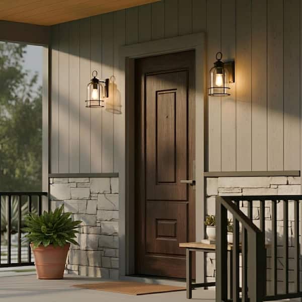 Quoizel Camberly 14.63 in. 1-Light Matte Black Outdoor Hardwired